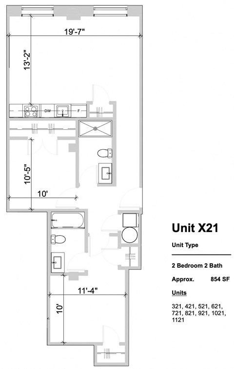 X21 - 2 Bed 2 Bath